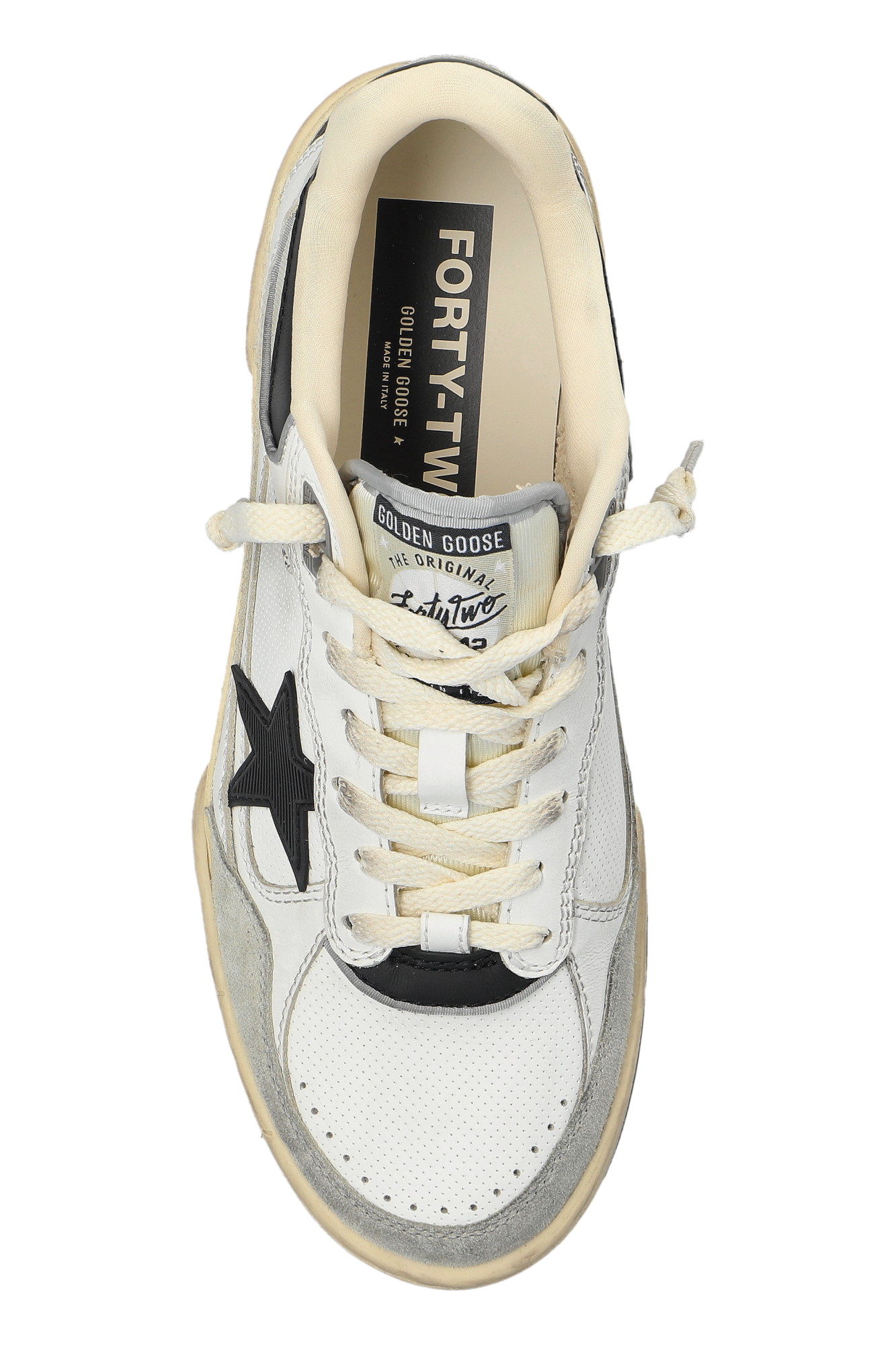 スニーカー Golden  'Forty2' sneakers (GWF00630F00574511395 11395) Men's Forty2 with black star and black leather heel tab